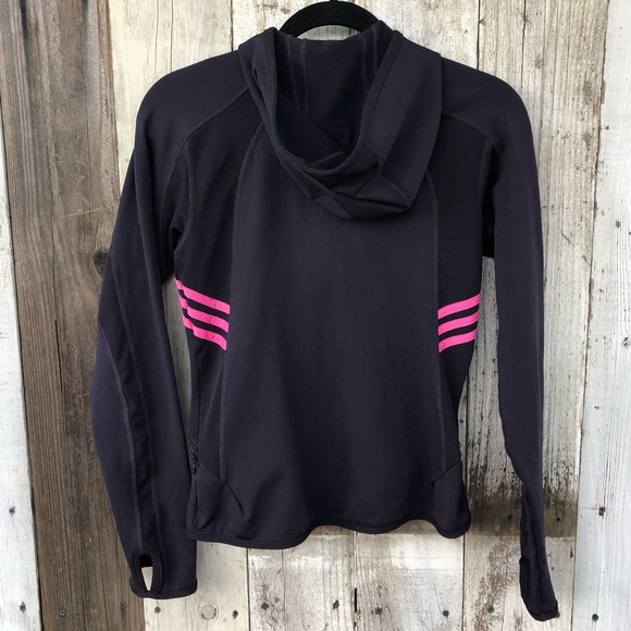 Adidas Dark Purple Plum Pink Stripes ZIP Up - Picture 8 of 11